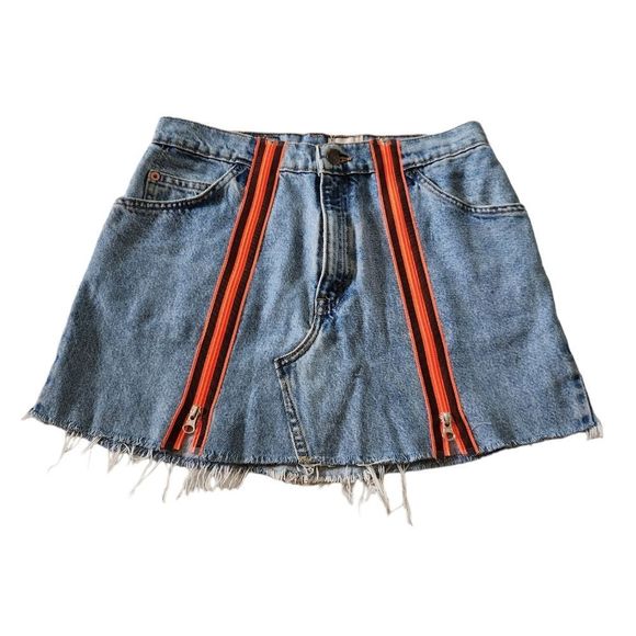 FURST OF A Kind Recycled Vintage Jean Mini Skirt 29 - Picture 1 of 7